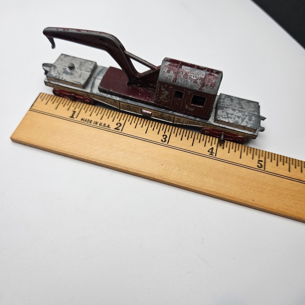 Vintage Tootsietoy Railroad Crane Car Diecast Metal Train‎ Car USA 1938 - Picture 9 of 10